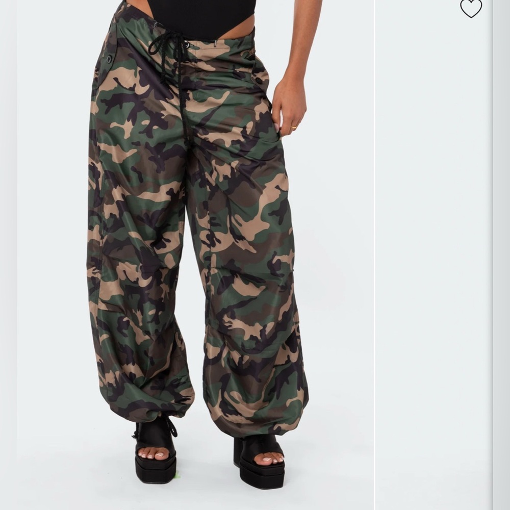 EDIKTED Camo Nylon Cargo Pant